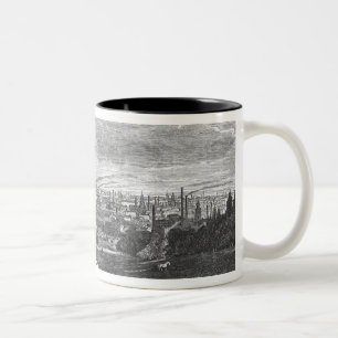 Taza Bicolor Vista de Manchester, grabada por T.Gustyne