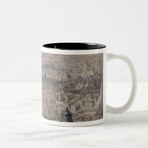 Taza Bicolor Vista de Viena, c.1860