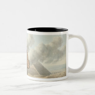 Taza Bicolor Vista del jefe de la esfinge y de la pirámide de