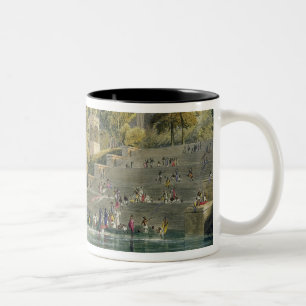 Taza Bicolor Vista del puente cerca de Baroda en Guzerat, del
