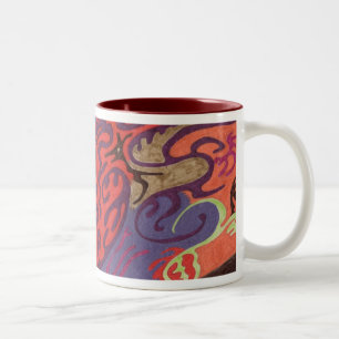 Taza Bicolor Vista desde la nave espacial, absorbente arte