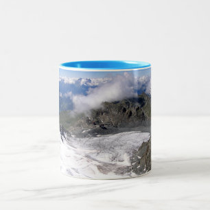 Taza Bicolor Vista hacia abajo del glaciar Mont Fort