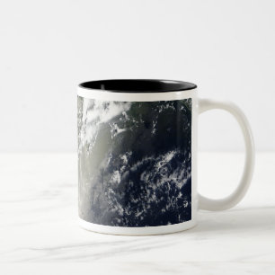 Taza Bicolor Vista por satélite de rayas y de cintas del aceit