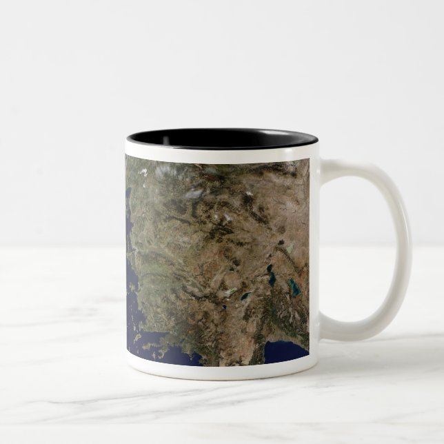 Taza Bicolor Vista satelital de Grecia y Turquía (Derecha)