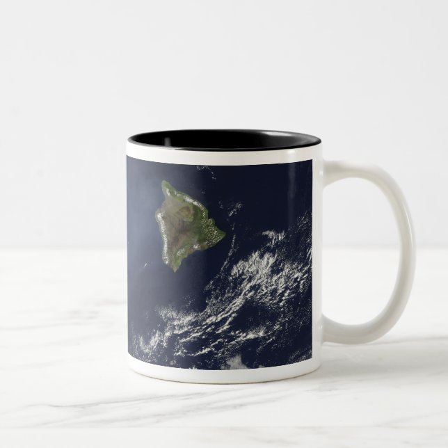 Taza Bicolor Vista satelital de niebla volcánica (Derecha)