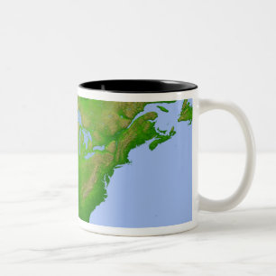 Taza Bicolor Vista topográfica de América del Norte