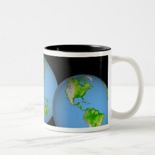 Taza Bicolor Vistas topográficas del mundo