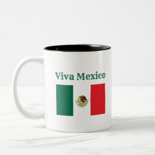 Taza Bicolor Viva la bandera de México