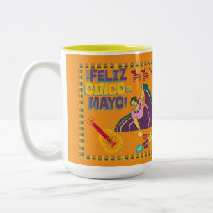 Taza Bicolor Viva la libertad naranja