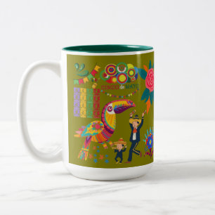 Taza Bicolor Viva Mexico Vibes aceituna