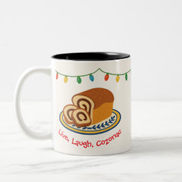 Taza Bicolor Vive Ríe Cozonac Vacaciones Rumano 