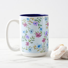 Taza Bicolor Vivid Floral Garden