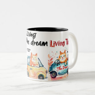 Taza Bicolor Viviendo el sueño: Mug Gato Chubby"