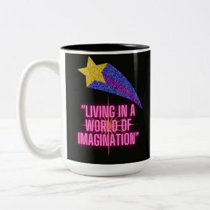 TAZA BICOLOR VIVIENDO EN UN MUNDO DE IMAGINACIÓN