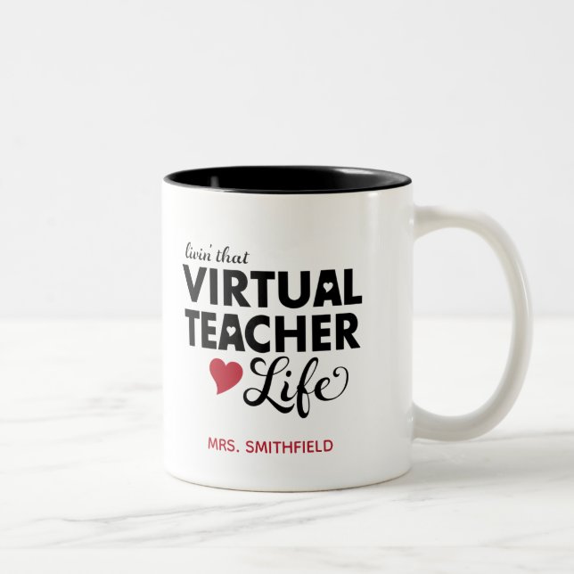 Taza Bicolor Viviendo esa vida de profesor virtual (Derecha)