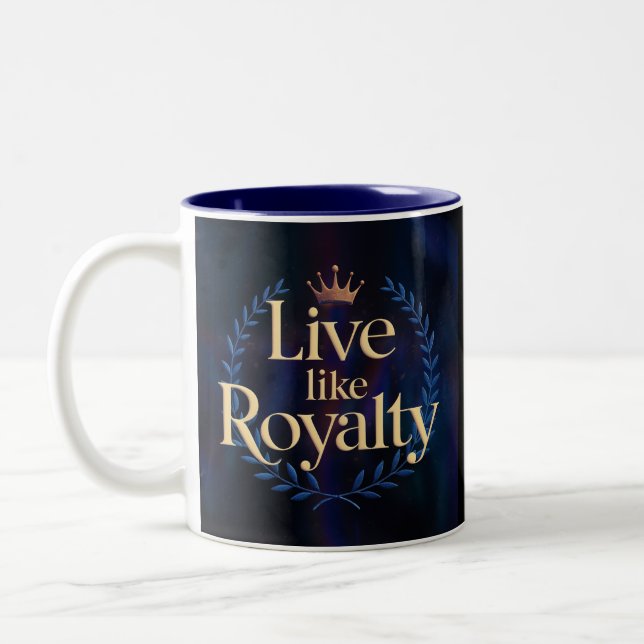 Taza Bicolor "Vivir como regalías" (Izquierda)