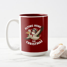 Taza Bicolor Volando A Casa Para Navidades