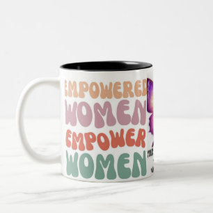 TAZA BICOLOR VOLANTE DE MANTEQUILLA Y POTENCIAR A LAS MUJERES D