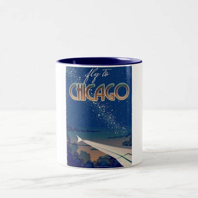 Taza Bicolor Volar a Chicago (Centro)
