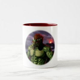 Taza Bicolor Volcán Troll Vacaciones Retrato Fantasía Café Mug