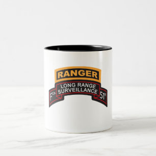 Taza Bicolor Voluta de la infantería LRS de F Co 51.o, etiquet