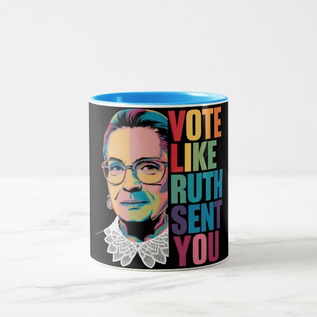 Taza Bicolor Votar como Ruth te envió (Centro)