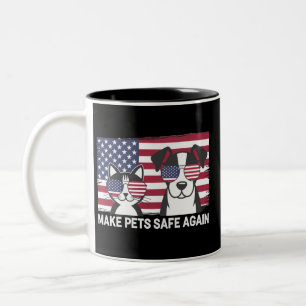 Taza Bicolor Vuelva a poner a los animales de compañía a salvo 
