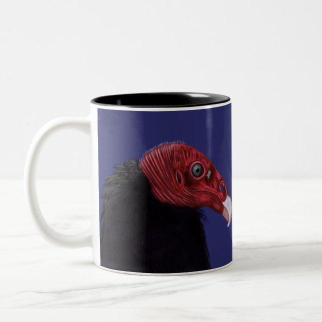 Taza Bicolor Vultura de Turquía ilustrada (Izquierda)