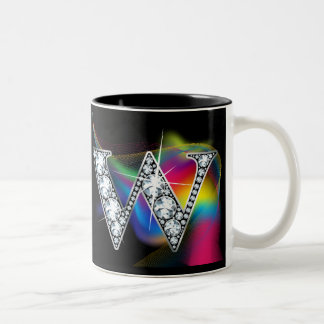 Taza Bicolor "W" Sonda de diamantes en barro arco iris