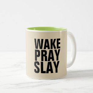 Taza Bicolor WAKE PRAY SLAY Coffee mugs