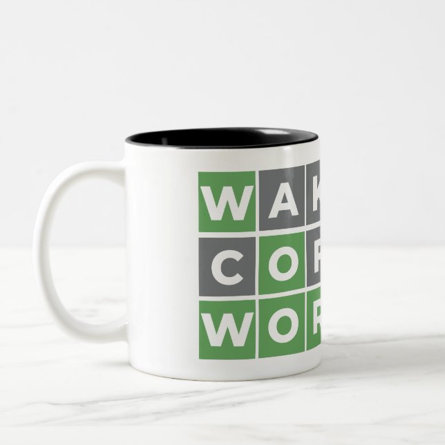 Taza Bicolor Wake Up Coffee Wordle Original (Izquierda)