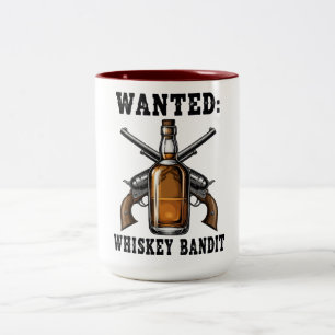Taza Bicolor Wanted Whiskey Bandit