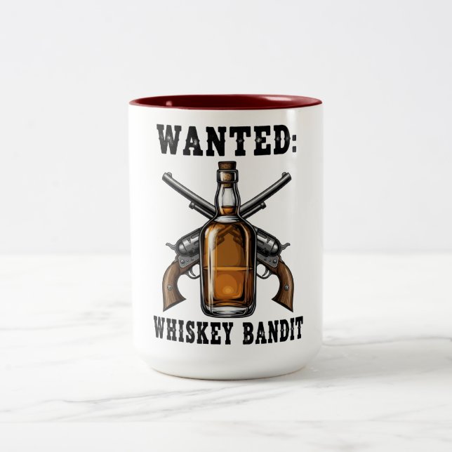 Taza Bicolor Wanted Whiskey Bandit (Centro)