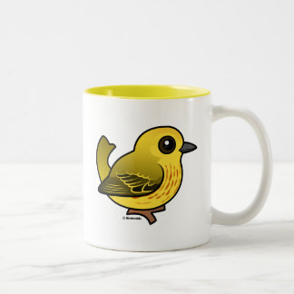 Taza Bicolor Warbler amarillo