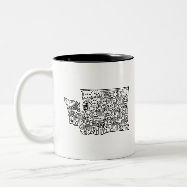 Taza Bicolor Washington Doodle (Izquierda)