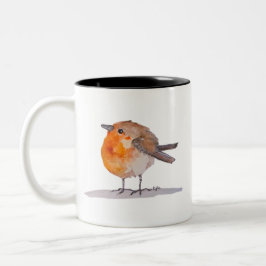 Taza Bicolor Watercolor de Robin inglés