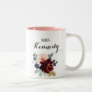 Taza Bicolor Watercolor Ilustración Caída Sra. Novia Nueva