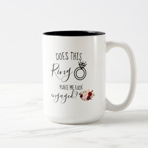 Taza Bicolor Watercolor Marsala Future Bride Engagement Gift