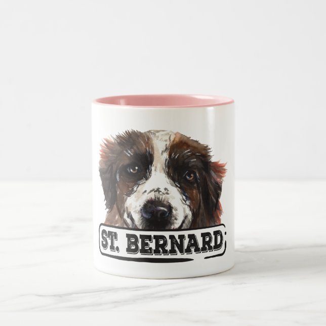Taza Bicolor Watercolor St. Bernard (Centro)