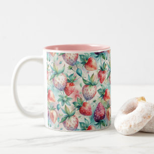 Taza Bicolor Watercolor Strawberry