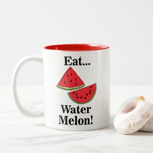 Taza Bicolor Watermelon Funny Summer Fruit (Con donut)