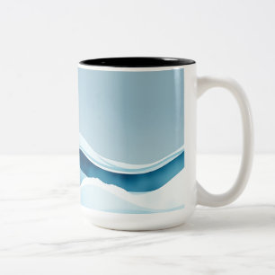 Taza Bicolor Waves oceánicas acuáticas
