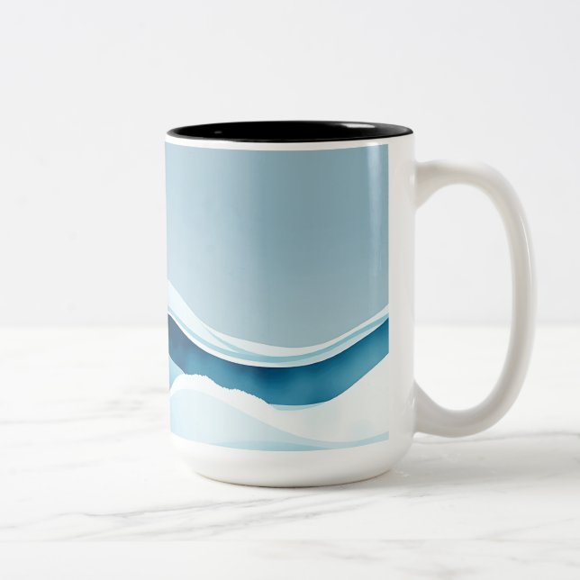 Taza Bicolor Waves oceánicas acuáticas (Derecha)