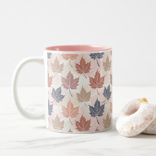 Taza Bicolor Wavy Autumn Leaves (Con donut)