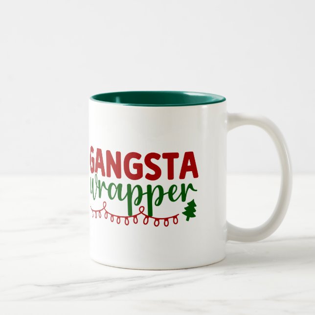 Taza Bicolor Weihnachtliche Gangsta Wrapper Tasse (Derecha)