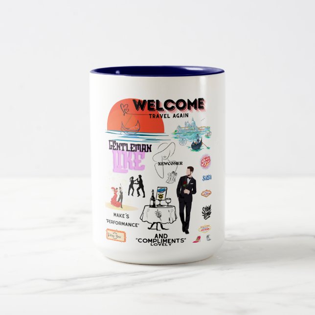 TAZA BICOLOR WELCOME TRAVEL AGAIN (Centro)