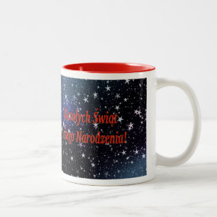 Taza Bicolor Wesołych Świąt ...! Feliz Navidad en el rf polaco