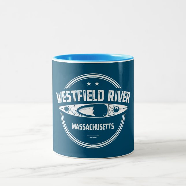 Taza Bicolor Westfield River Massachusetts Kayaking (Centro)