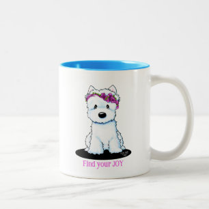 Taza Bicolor Westie Flor