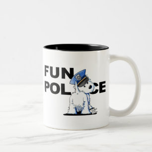 Taza Bicolor Westie FUN POLICE Mug